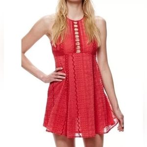Free People Wherever You Go Mini Dress Red Size 6